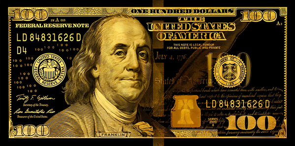 C-Note Black/Gold Metal Print
