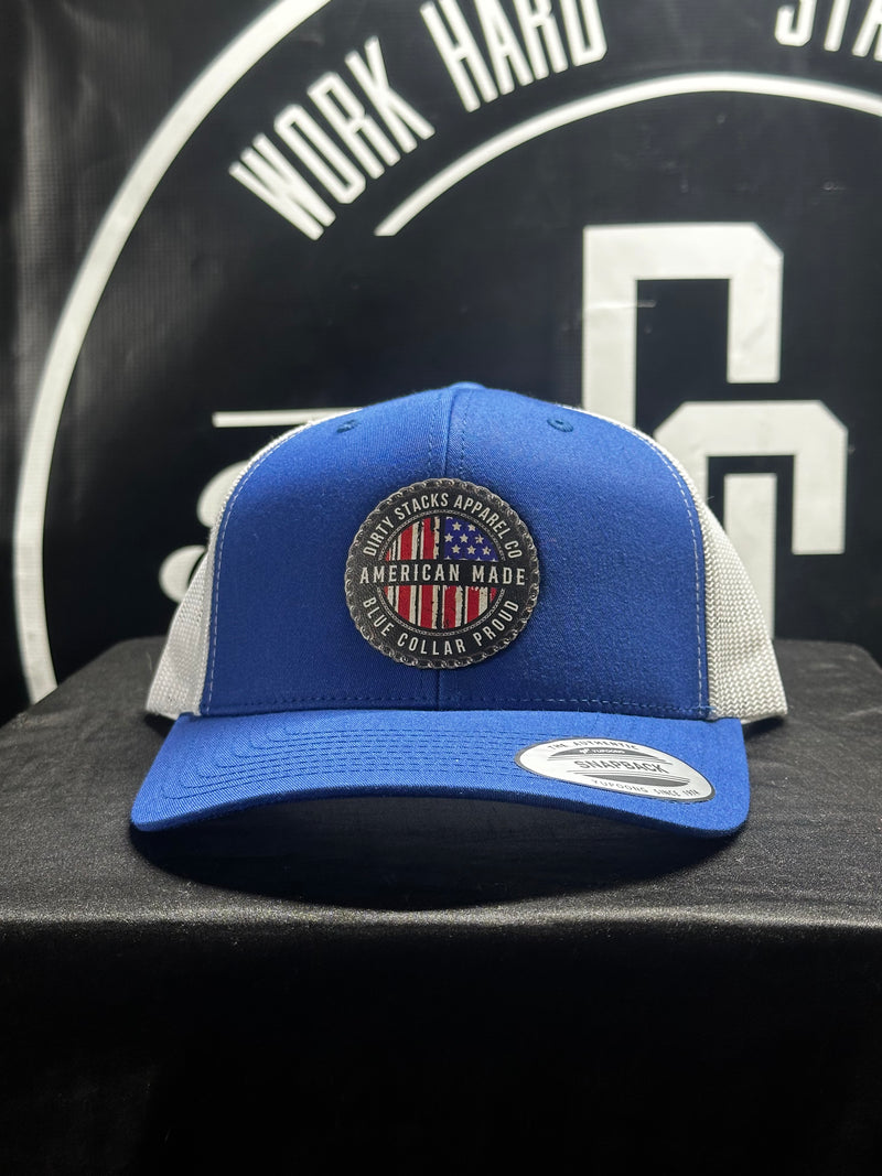 American Made Trucker Snapback Hats Red/Blue