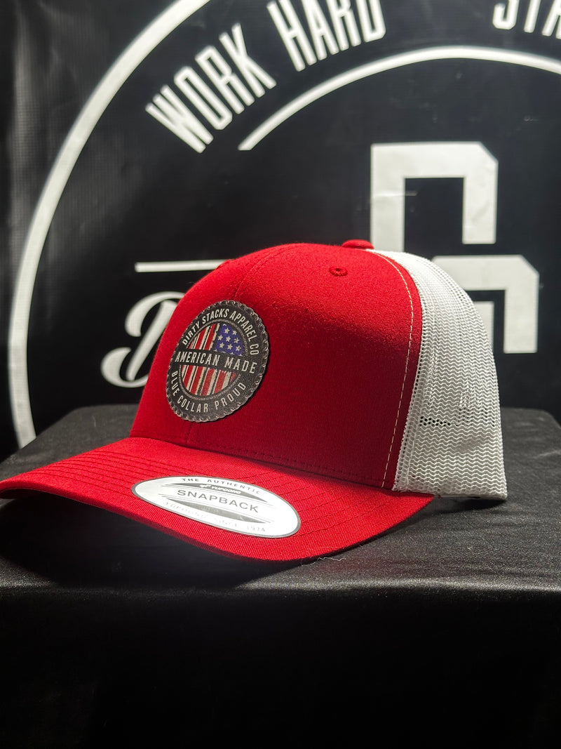 American Made Trucker Snapback Hats Red/Blue