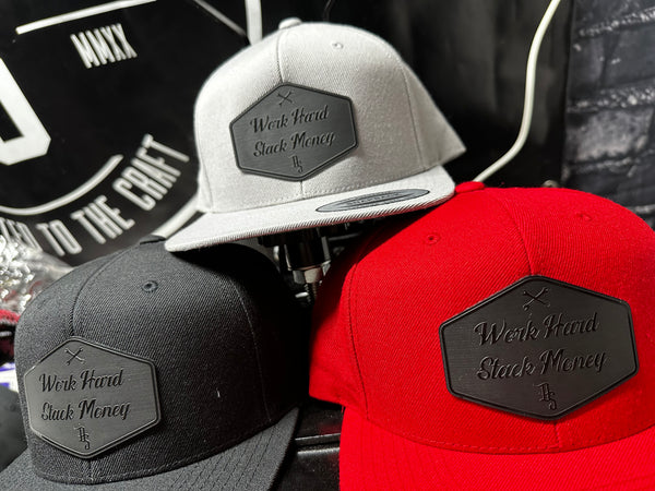Work Hard/Stack Money Blacked Out SnapBack