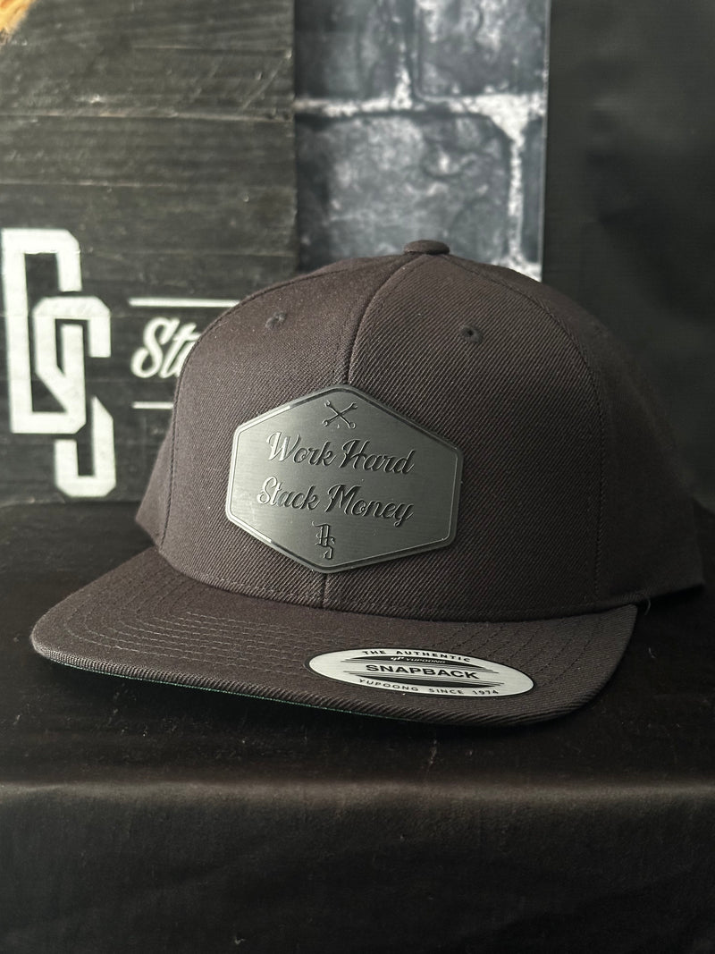 Work Hard/Stack Money Blacked Out SnapBack