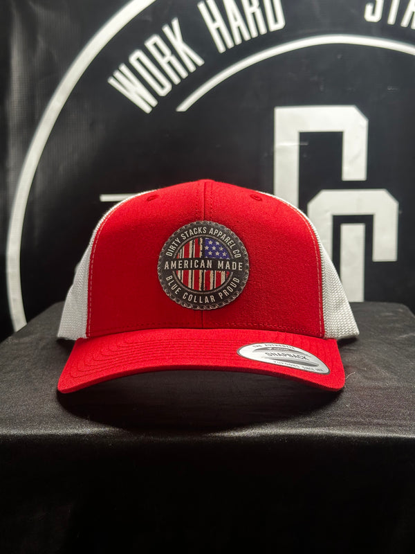 American Made Trucker Snapback Hats Red/Blue