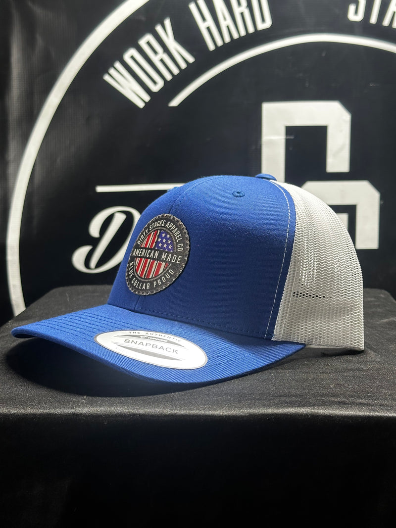 American Made Trucker Snapback Hats Red/Blue