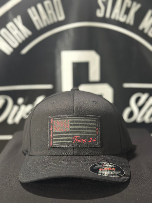 Black/Red Trump Flexfit Hat