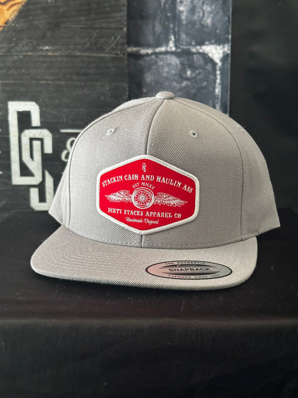 DS Stackin Cash Haulin Ass Flyin Fast Grey Original SnapBack