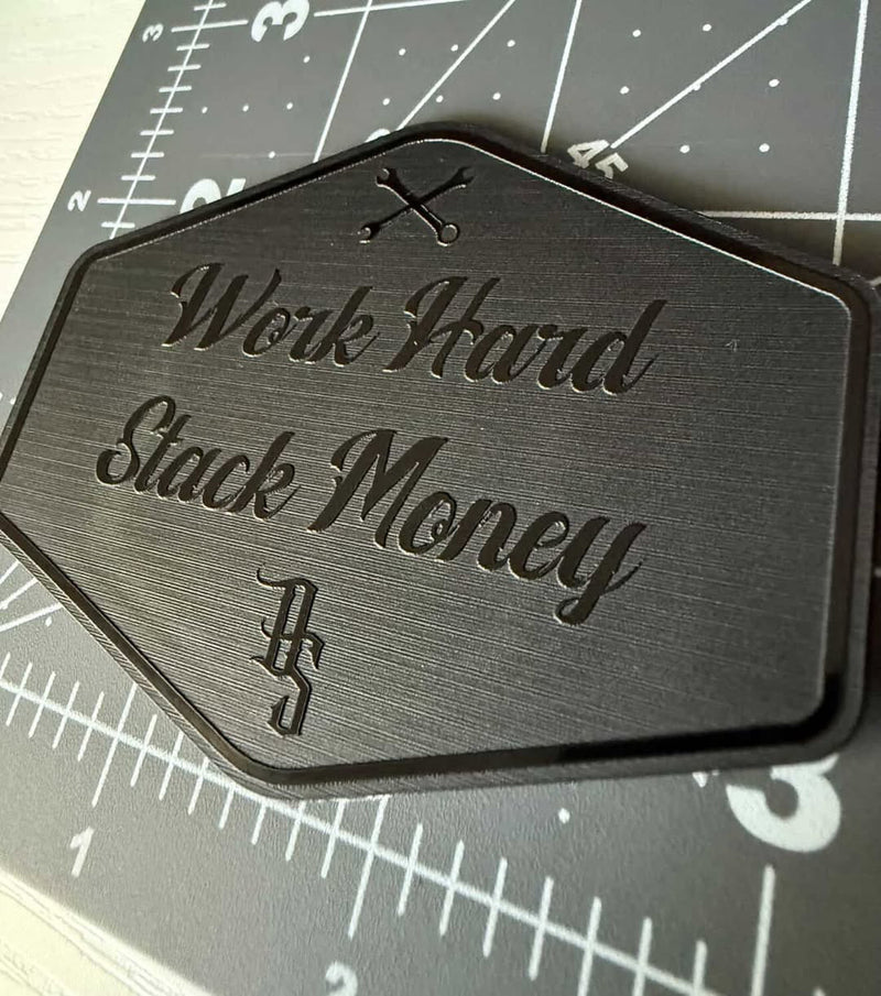 Work Hard/Stack Money Blacked Out SnapBack