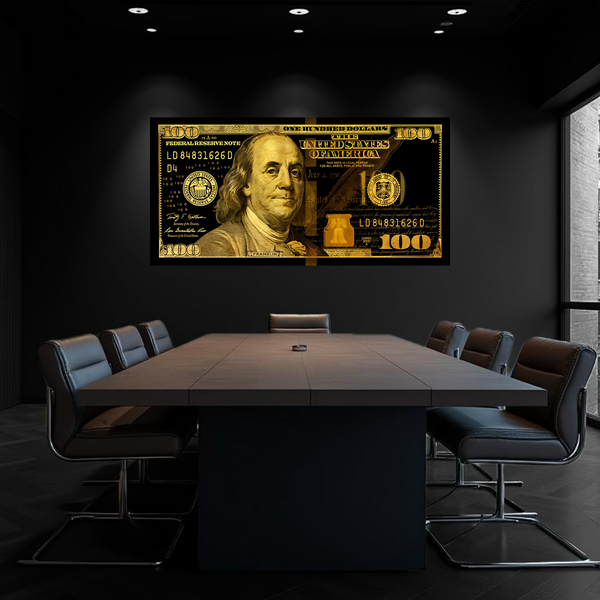 C-Note Black/Gold Metal Print