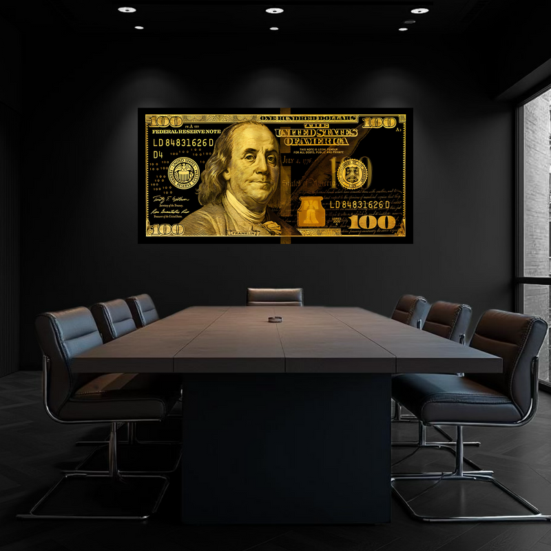 C-Note Black/Gold Metal Print