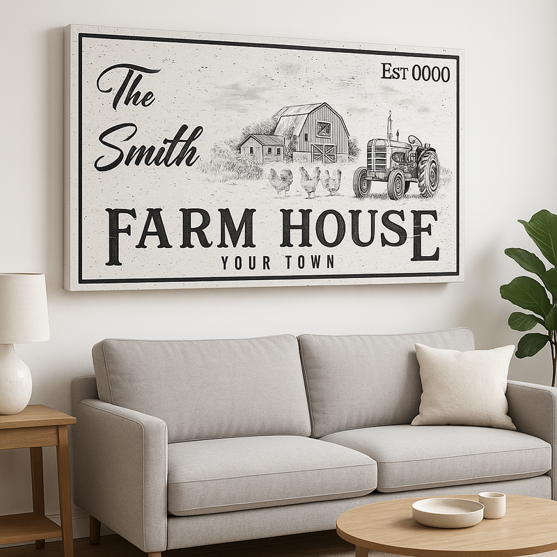 Personalized Farm House Canvas Print