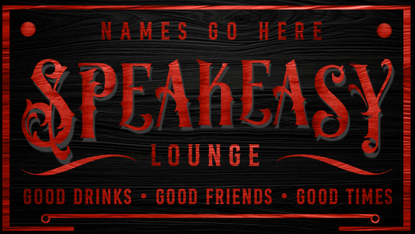 Red/Black Speakeasy Bar Canvas