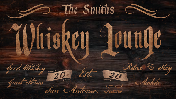 Personalized Whiskey Lounge Canvas