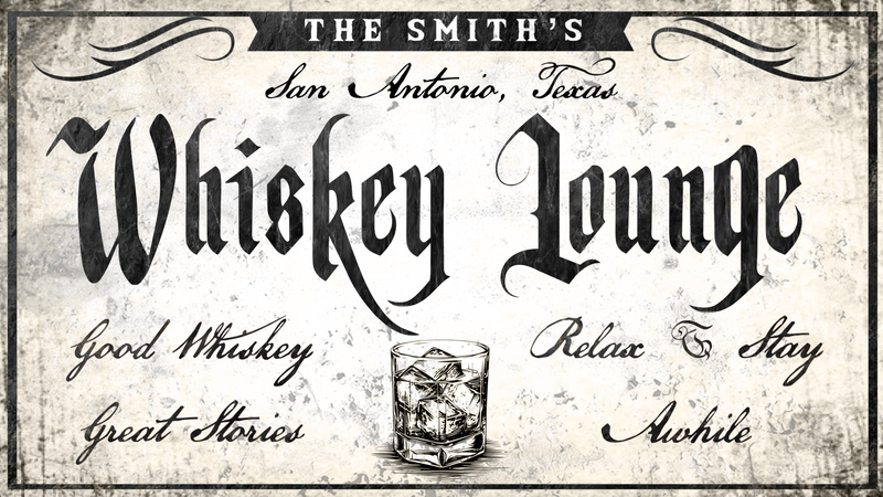 Personalized Whiskey Lounge Canvas