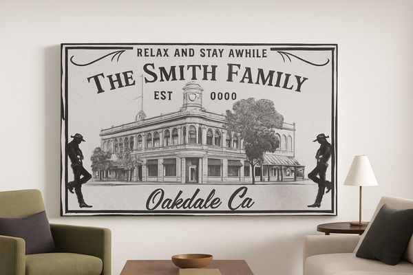 Personalized hometown canvas