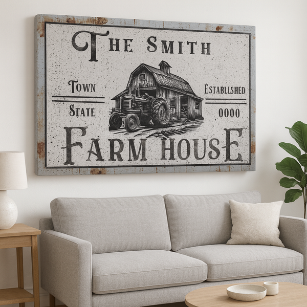 Personalized Farm House Canvas Print