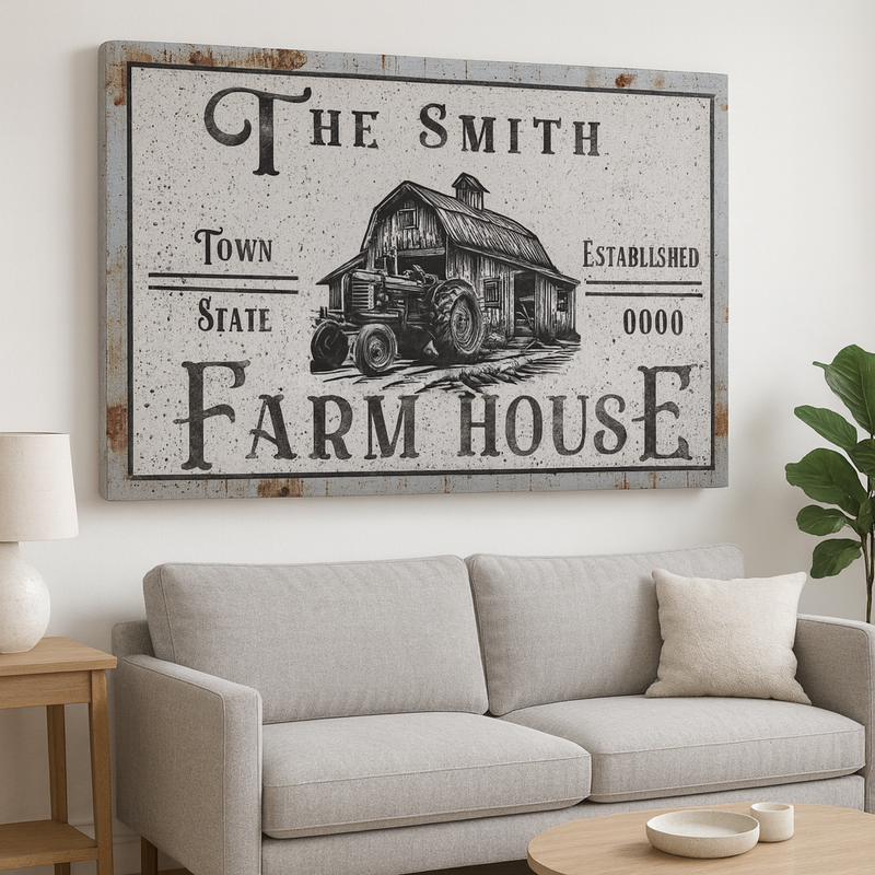 Personalized Farm House Canvas Print