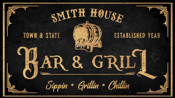 Bar & Grill Personalized Canvas Print