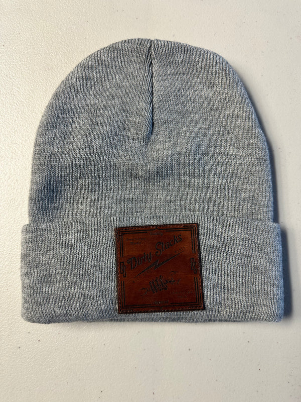 Leather square beanie brown