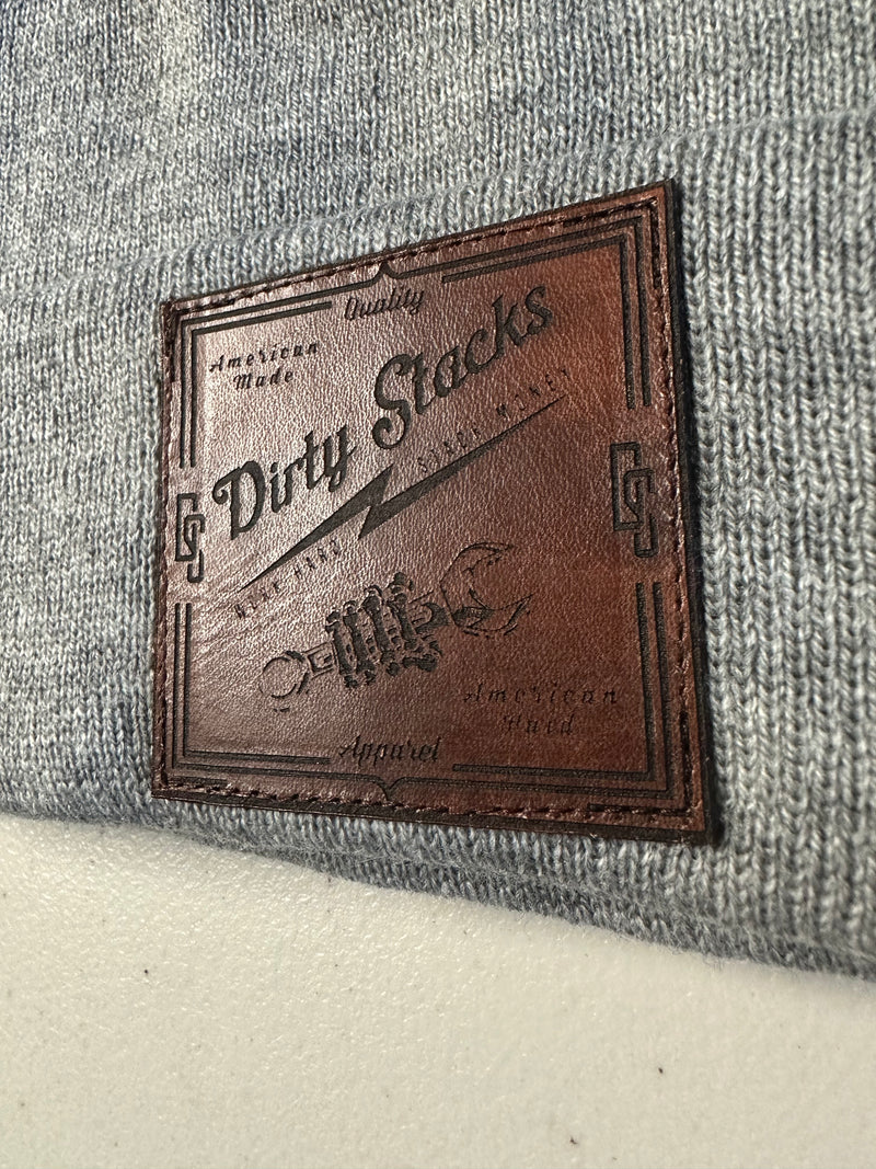 Leather square beanie brown