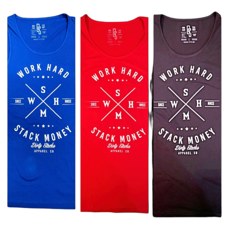 Work Hard Stack Money Tank