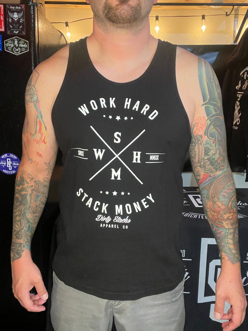 Work Hard Stack Money Tank